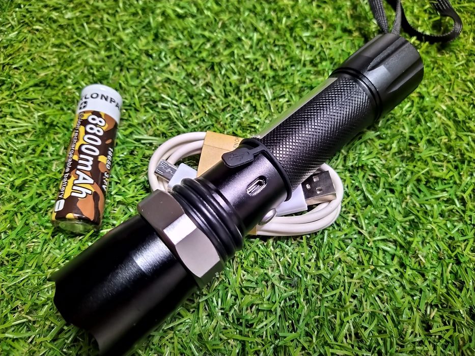 Lanterna SWAT LED CREE Q5 cu Lampa COB Metalica Reincarcabila