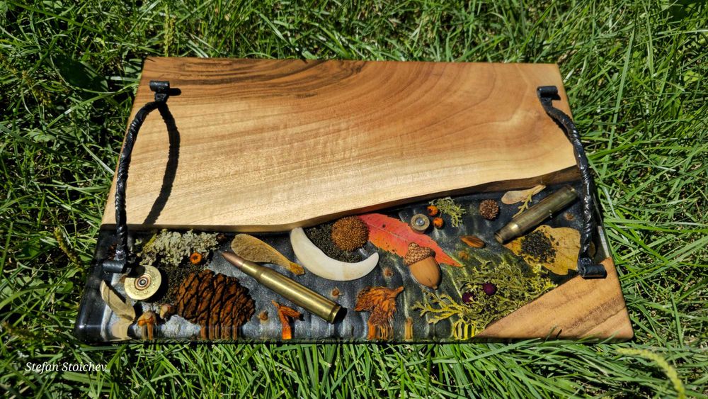 Дъски за мезета от дърво и епоксидна смола