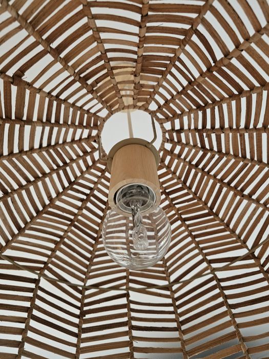 IKEA Lustra abajur ratan lemn NOU