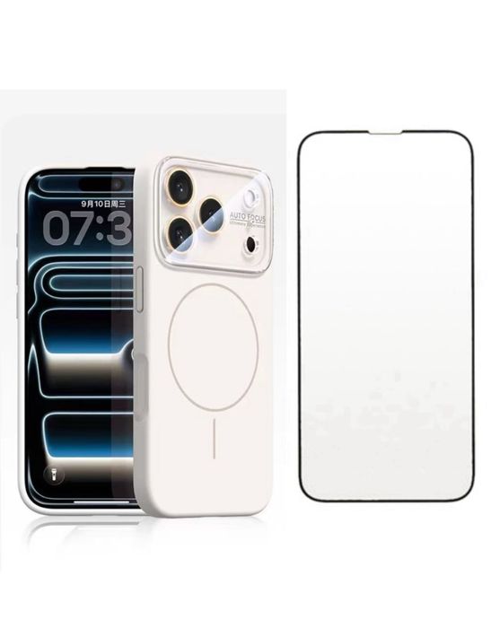 Husa Full Alcantara Inside + Folie Sticla - Iphone 17/PRO/PRO MAX