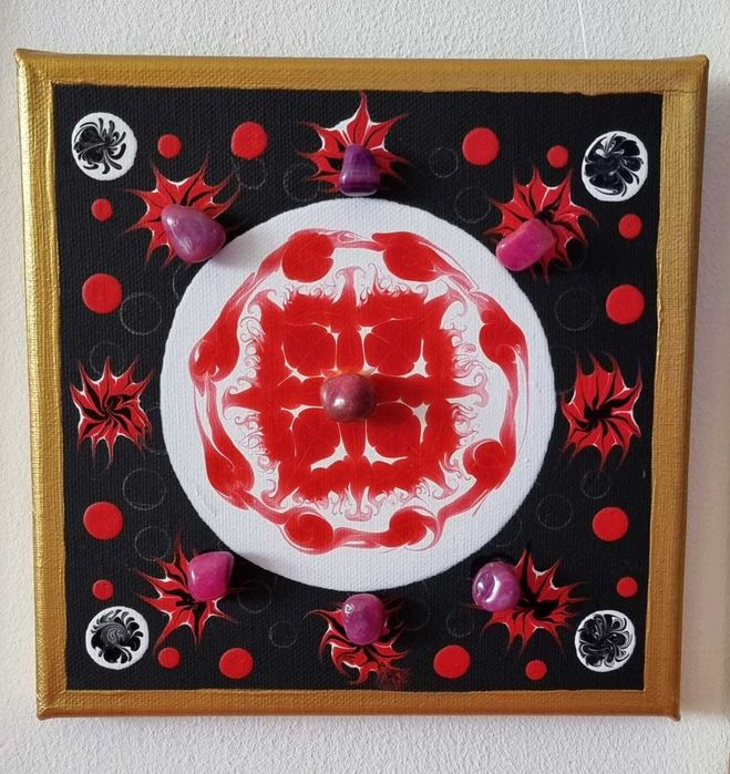 Tablouri UNICE pe panza chanvas negru, TEHNICA ACRILICE