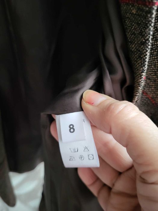 Sacou office din stofa, jacheta în carouri tweed, Masura 38