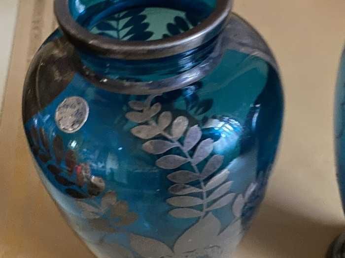 Elegant set 2 vaze Studio Art Murano-argint 925-Italia