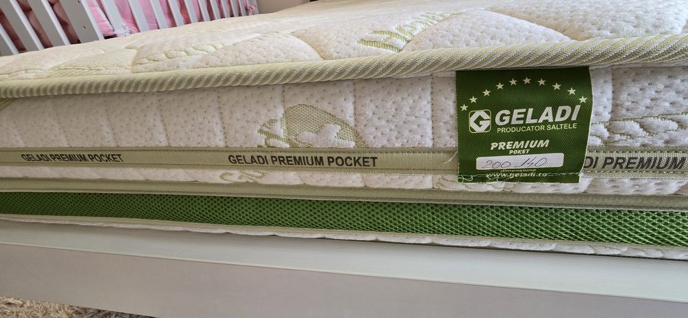 Pat dormitor 140+saltea Premium 28 cm