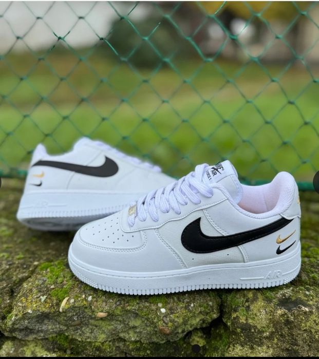 Nike AF1 Low alb/negru