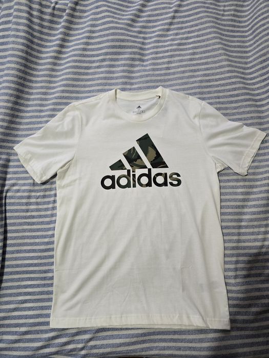 Тениска adidas Essentials Camo , мъжка, бяла, M