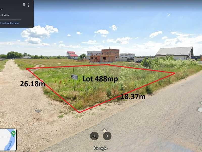 Teren 488mp Vidra Soseaua Principala dintre Berceni si Dobreni 90 euro