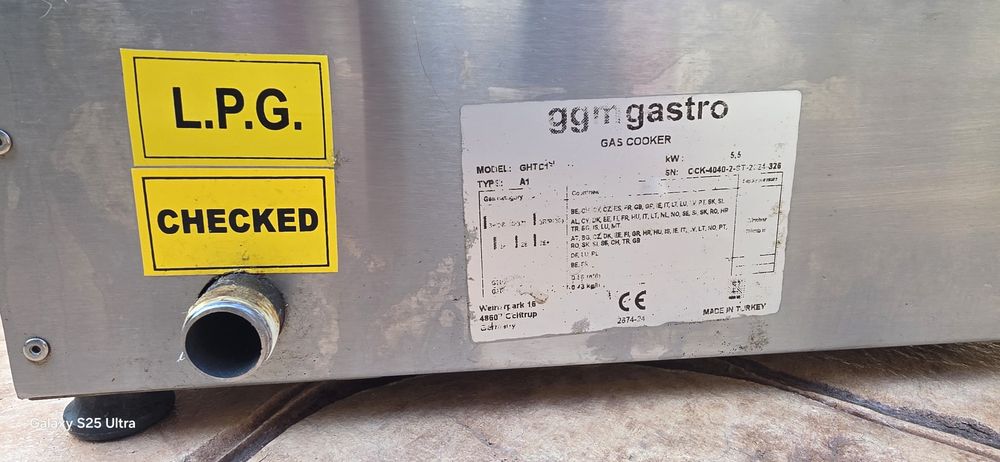 Plită profesională pe gaz de banc - 5,5 kW - 1 arzător - 400x400x165 mm - aparat de banc/pentru masă