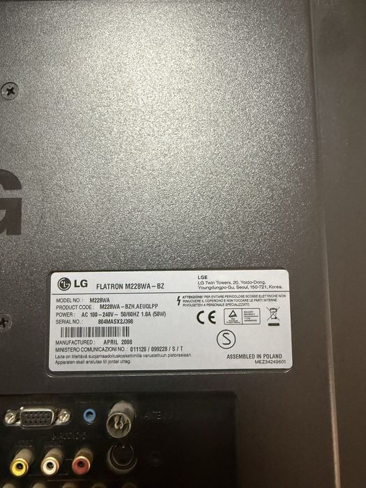 Тв Монитор LG22”