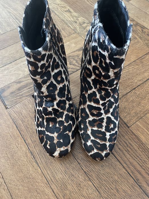 Ghete piele imprimeu leopard NOU fara eticheta