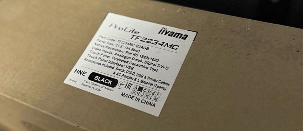 Monitor Touchscreen•NOU•Iiyama PROLITE TF2234MC 21,5”•Sigilat•54,5 cm