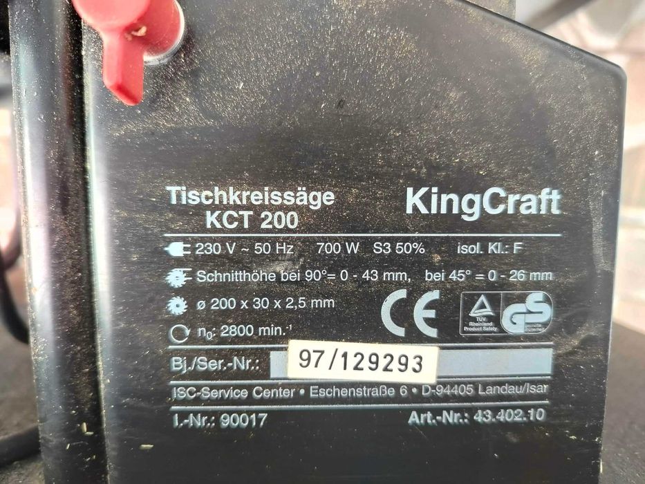 Настолен циркуляр KingCraft KCT 200 -Germany