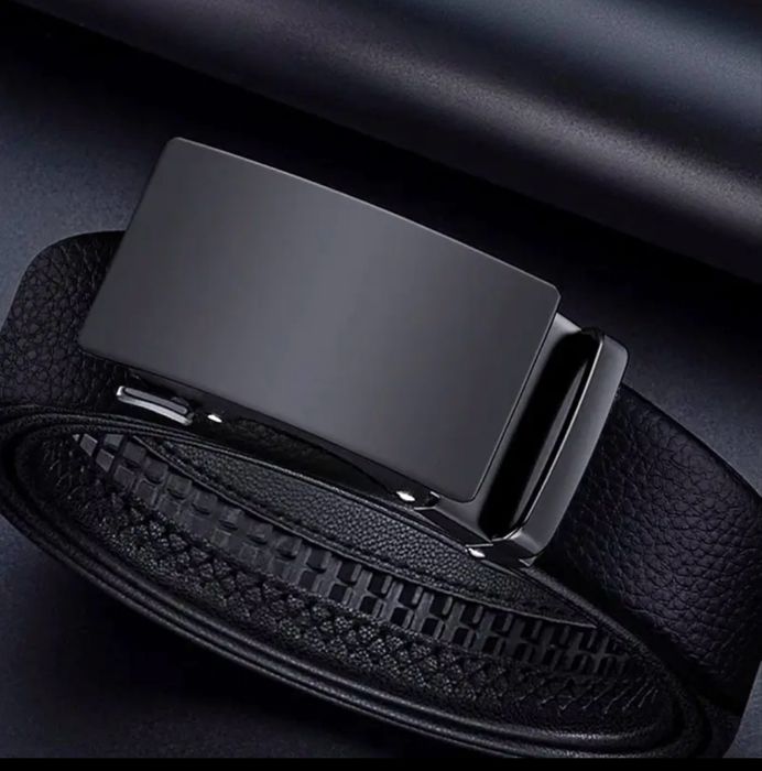 Мъжки официални кожени колани с тъмно матирана катарама -10% Промоция!