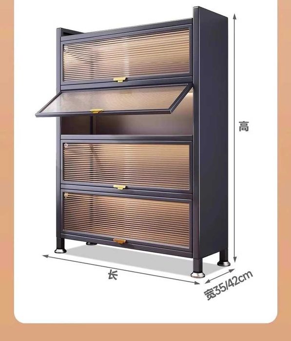 Shkaf oshxona uchun, yuqoriga ochiluvchi eshikli, zamonaviy dizayn