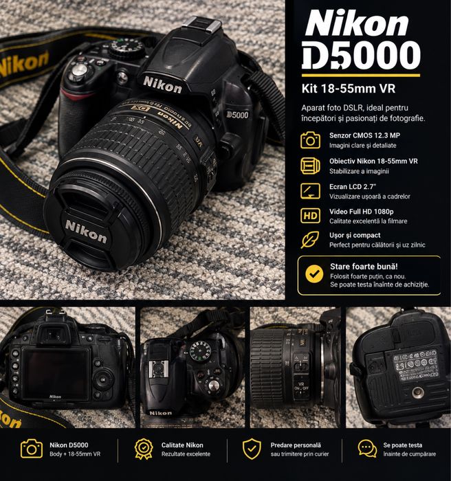 Nikon D5000 18-55mm Impecabil