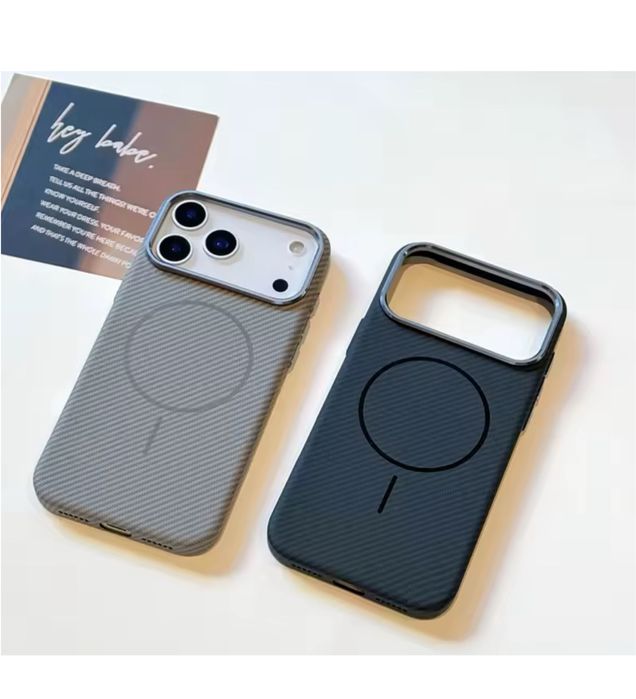 Husa Plastic Cabon Slim 0.2MM Neagra/Portocalie Iphone 17 PRO MAX AIR