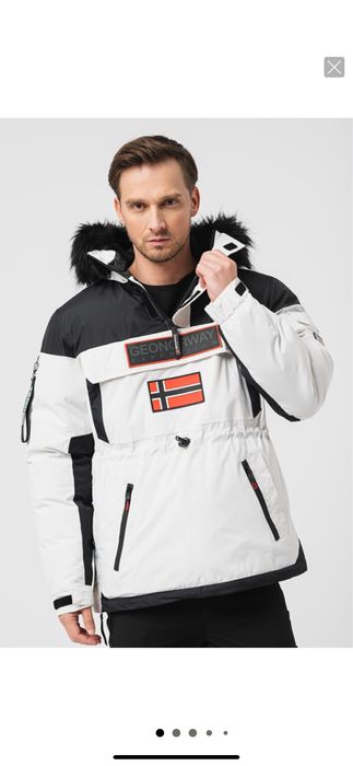 Geacă iarnă cu talie ajustabilă Bruno Alb/Negru Geo Norway