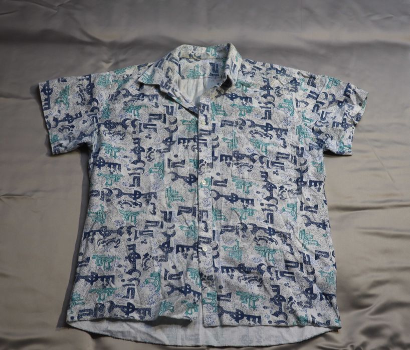 Мъжка риза с къс ръкав / XXL