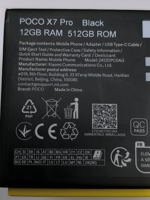 Poco x7 pro 12/512
