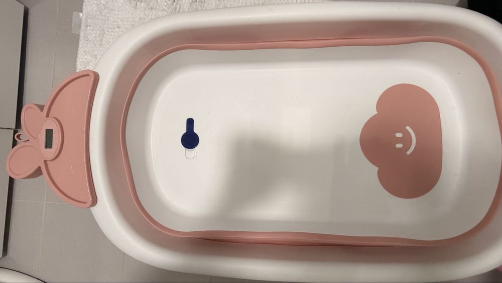 Cădiță de baie pliabilă pentru bebeluși – cu termometru integrat