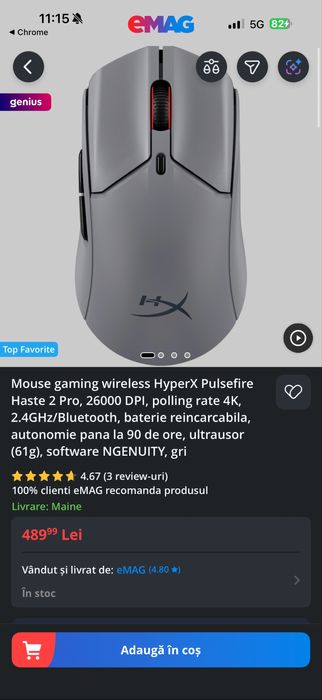Mouse HyperX Haste 2 pro wireless