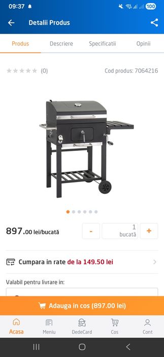 Gratar gradina cu carbuni, portabil,