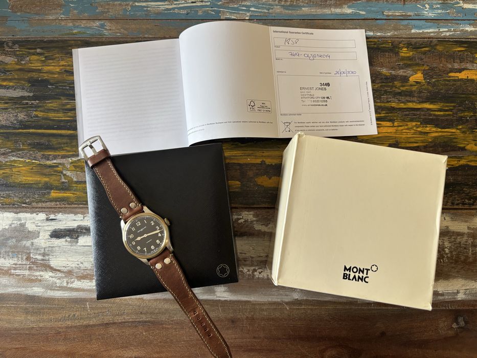 Montblanc-1858 мъжки швейцарски автомат,военен винтидж стил 44 мм фул