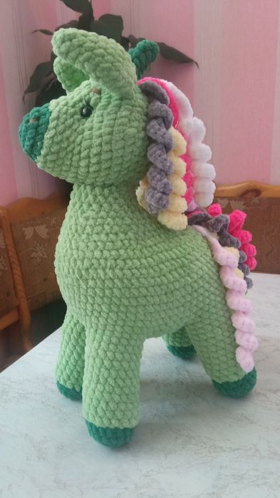 Мягкая игрушка "Единорог" зелёного цвета