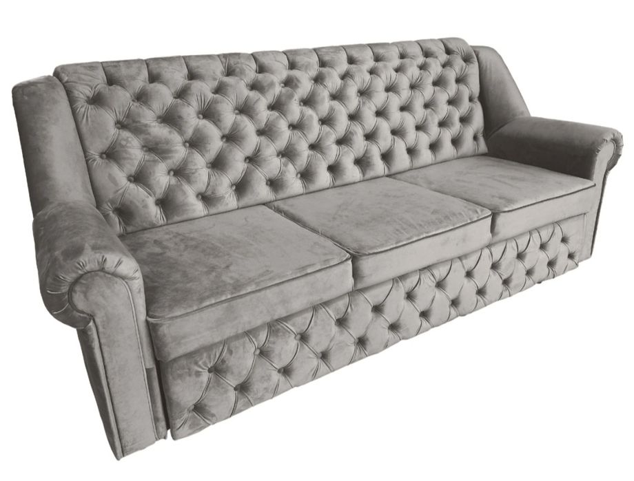 Canapea extensibila 3 locuri Ferdinand, gri, 237 x 90 x 105 cm