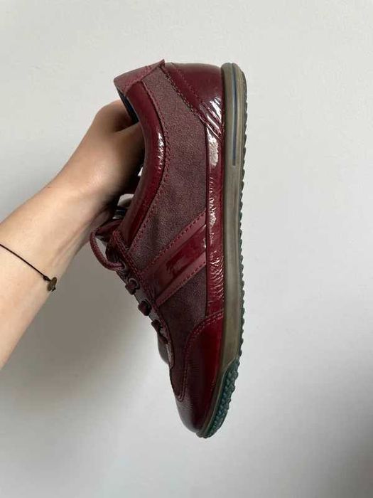 Sneakers Ecco din piele naturală burgundy | 39