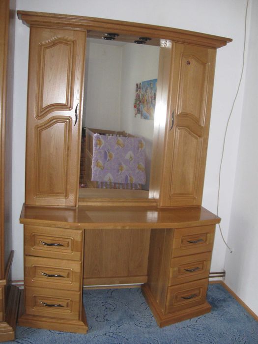 Mobilier de dormitor, lemn masiv, stejar