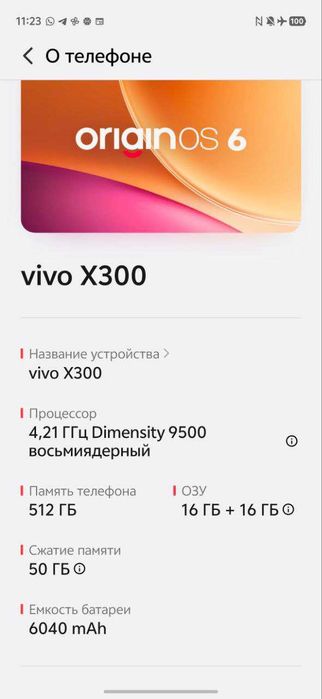 Vivo x300 Global 5G 16/512