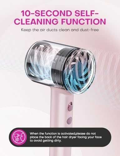 Нов Компактен йонен сешоар 1600W дифузер 2 скорости розов за коса жени бързо сушене