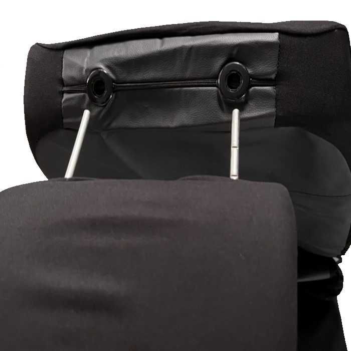 Тапицерия за кола, Универсална, Еко кожа, Черна, 8 части