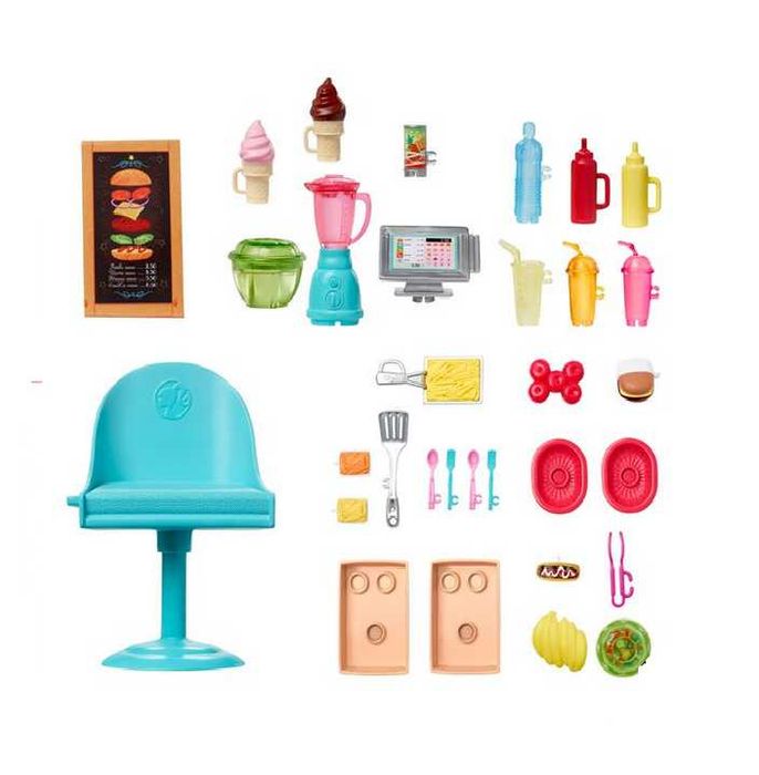 Кемпер за бързо хранене Mercado Trade, С кукла Барби, Лилав