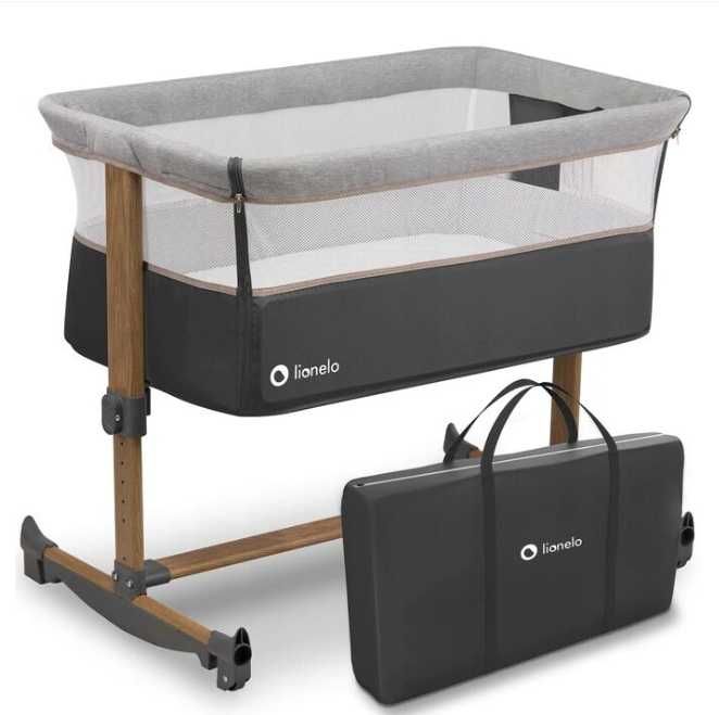 Детска кошара Co-Sleeper с люлка Lionelo Leonie, Grey Sand