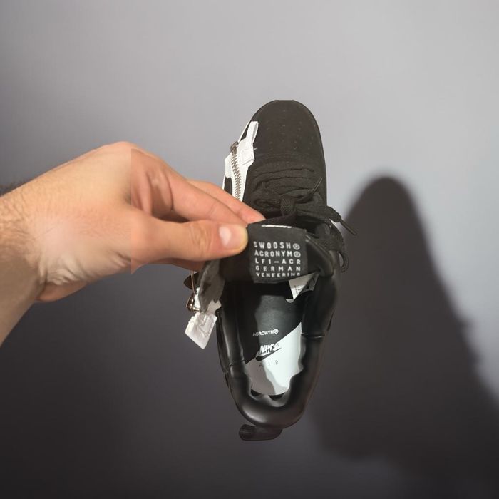 Nike Lunar Force 1 x Acronym Black White – Black/White – Suede Upper/Piele intoarsa – Full Box
