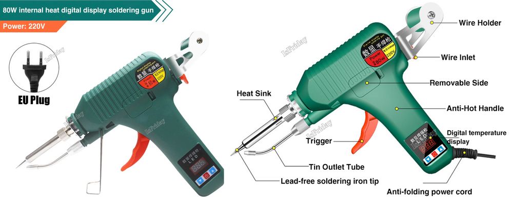 Pistol lipit cu rola atasabila + sarmna + Pensa +Pompa cositor. Nou!