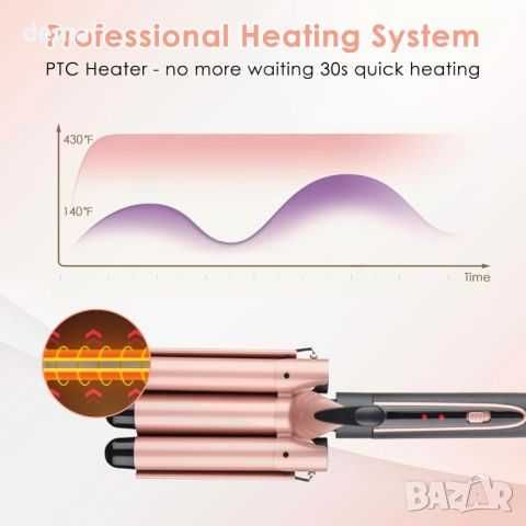 Преса за вафли вафлички с 3 керамични цеви, 25mm