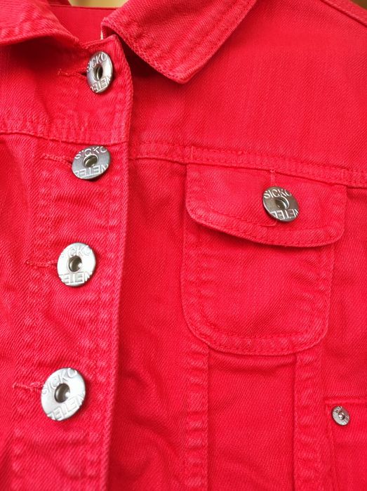 Geaca scurta de blugi rosie