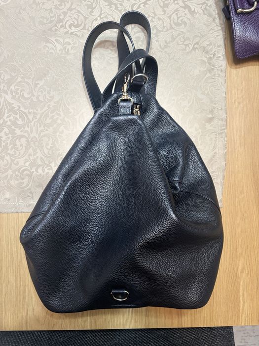 Ghiozdan / geanta ANNA CORI din piele naturala neagra