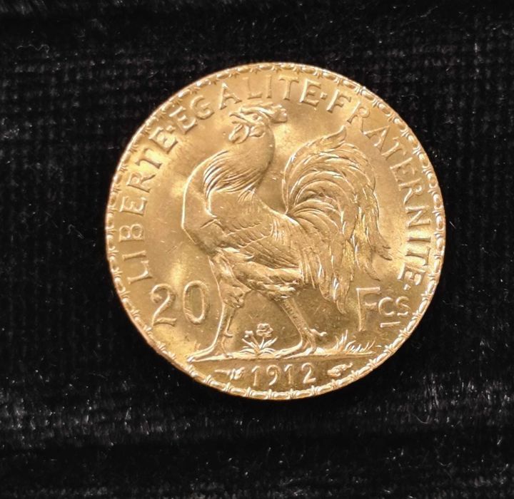 (AG35) Moneda Aur 20 Franci, 1912  B 36088     Vanzare in locatie!