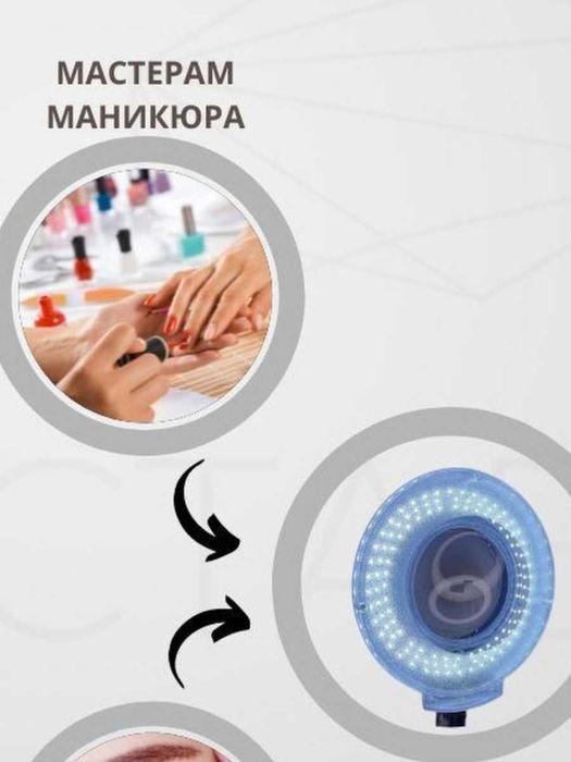 Лампа с лупой  для маникюр или педикюр мастеров