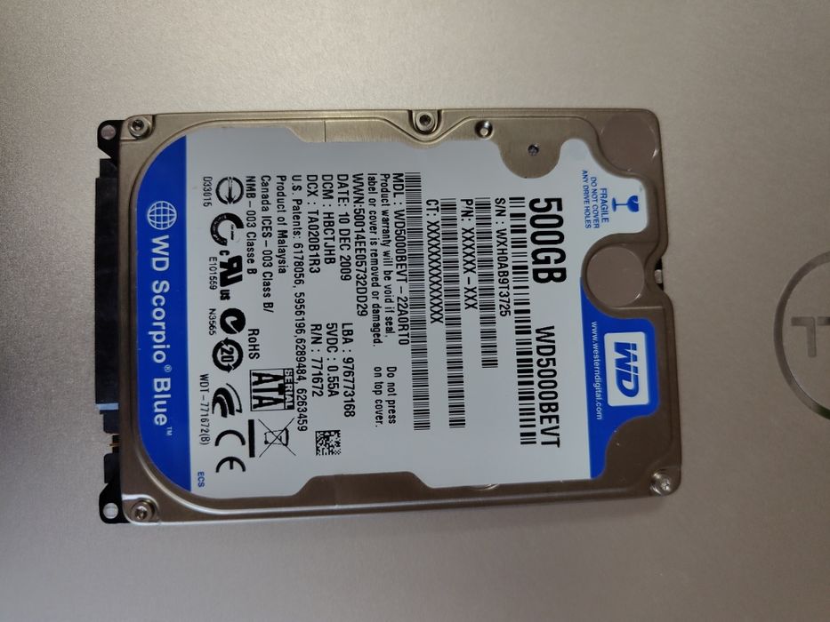 Hard Disk 500 GB cu 15 zile de funcționare