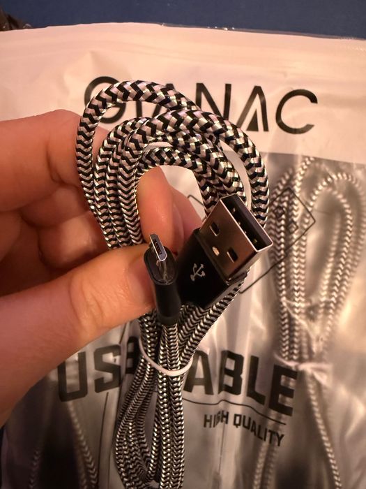 Комплект 3 бр. Micro USB кабели GIANAC – здрава текстилна оплетка