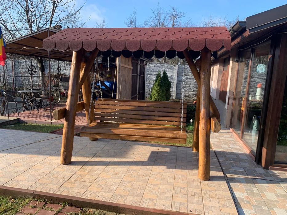 Leagan rustic din lemn masiv de brad