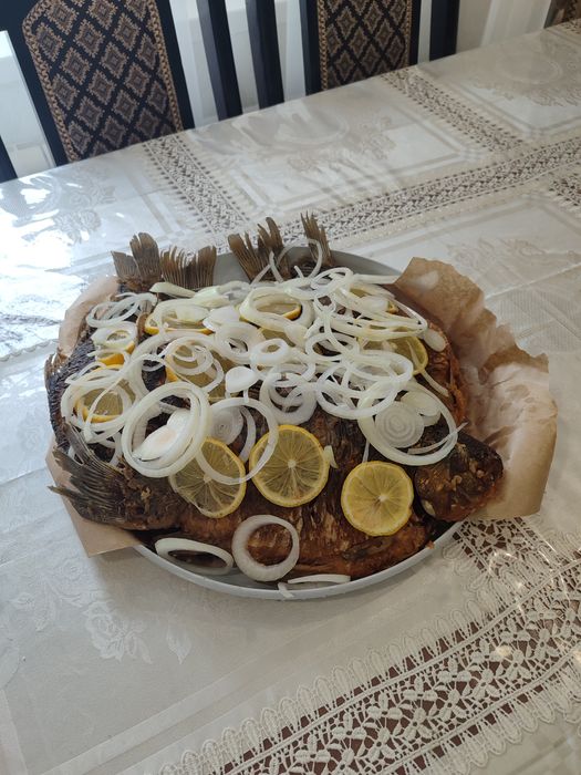 Жареная рыба     .