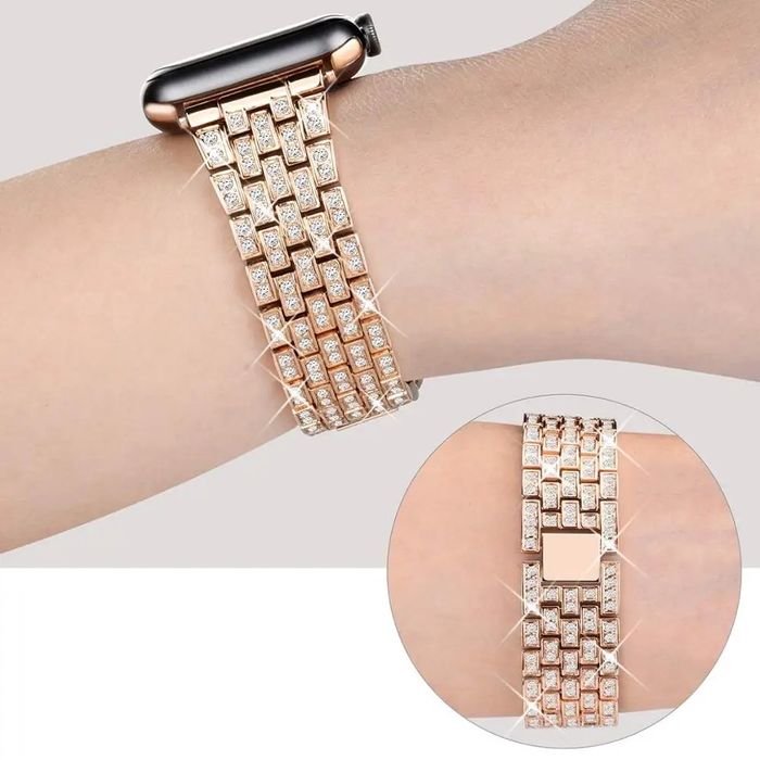 Стоманена каишка с камъчета за Apple Watch ULTRA/SE/11/10/9/8/7