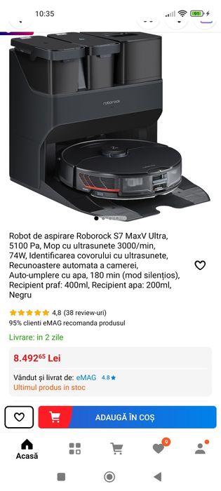 Aspirator robot Roborock S7 maxV ultra REZERVAT-Alin