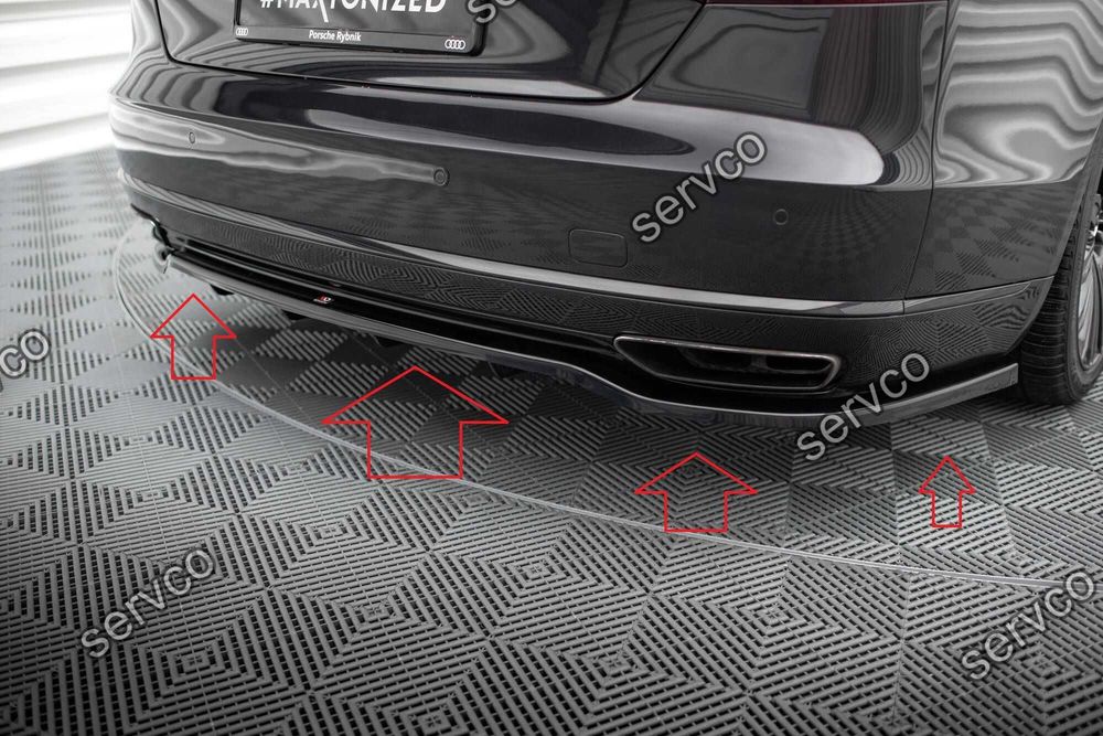 Pachet Set Splitter Exterior Lip Prelungiri Body kit tuning Audi A8 Long D4 Facelift 2013-2017 v5 - Maxton Design